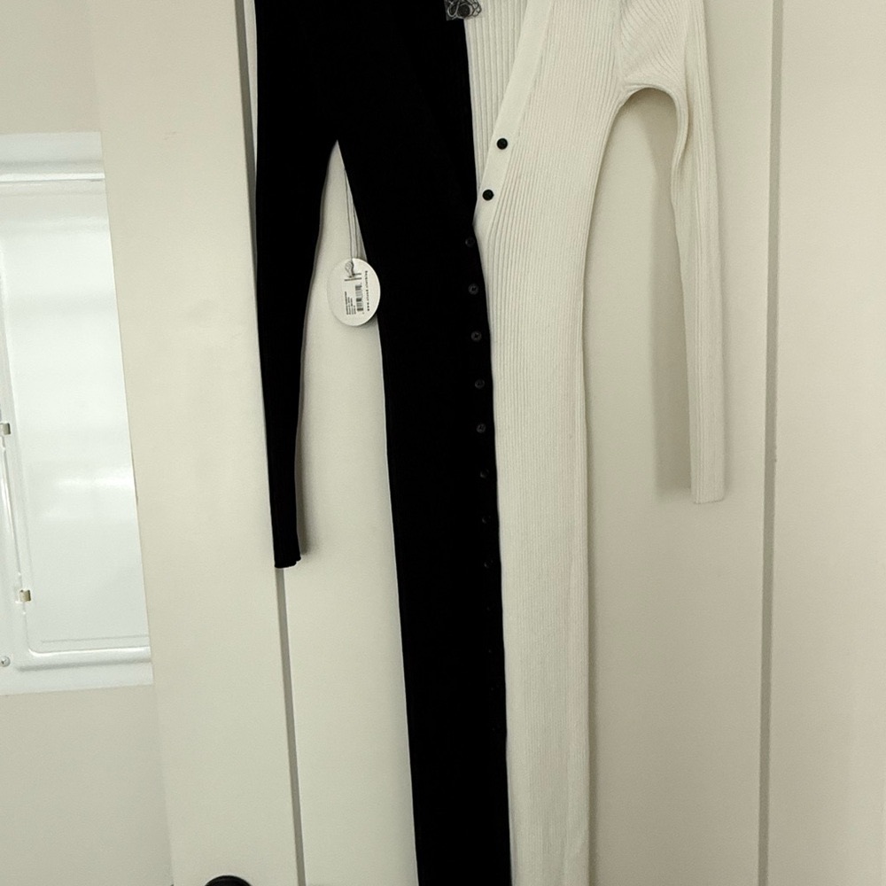 STAUD Monochrome Ribbed Cardigan